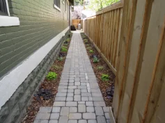 stone path in side yard